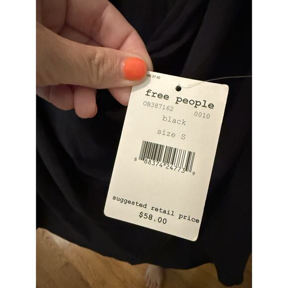 Free People We The Free Black Cowl Tee Short Sleeve Small - Picture 5 of 6